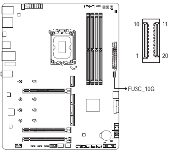 Gigabyte - Z890 GAMING X WIFI7 - Επικεφαλίδα USB Type-C®, με υποστήριξη USB 3.2 Gen 2 Επικεφαλίδα USB Type-C®, με υποστήριξη USB 3.2 Gen 2
