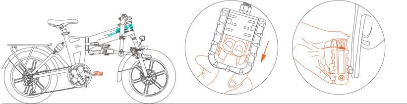 Fiido - M1 PRO - Lipat tabung kepala - Langkah 2 Lipat tabung kepala - Langkah 2