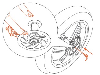 Fiido - M1 PRO - Pasang roda depan - Langkah 1 Pasang roda depan - Langkah 1