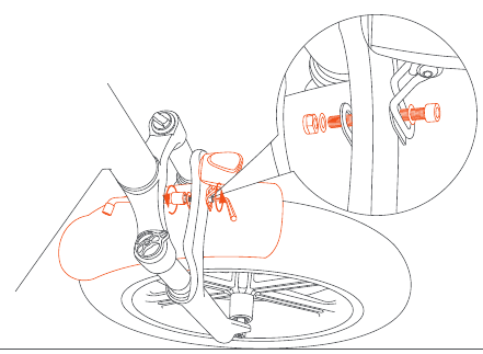 Fiido - M1 PRO - Memasang Pelindung Lumpur dan Lampu Depan - Langkah 2 Memasang Pelindung Lumpur dan Lampu Depan - Langkah 2