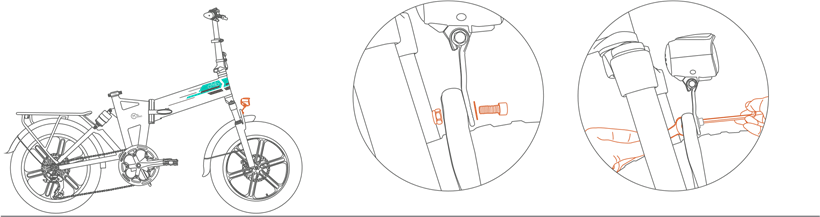 Fiido - M1 PRO - Memasang Pelindung Lumpur dan Lampu Depan - Langkah 3 Memasang Pelindung Lumpur dan Lampu Depan - Langkah 3