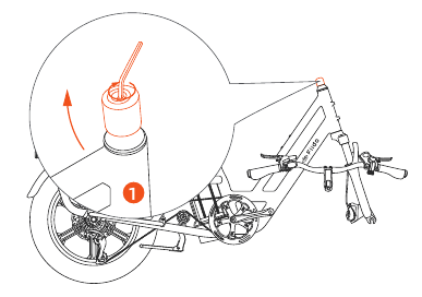 FIIDO - T2 - Pasang stang - Langkah 1 Pasang stang - Langkah 1