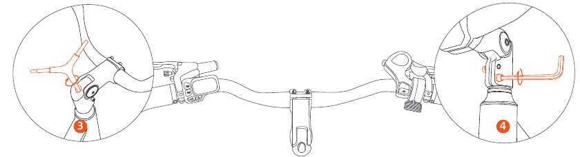 FIIDO - T2 - Pasang stang - Langkah 3 Pasang stang - Langkah 3