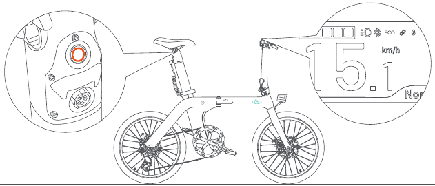 FIIDO - D11 - Penggunaan pertama kali - Nyalakan daya Penggunaan pertama kali - Nyalakan daya