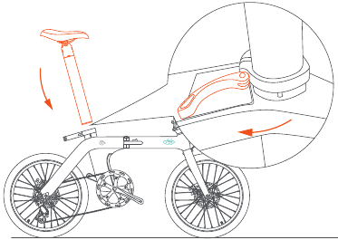 FIIDO - D11 - Pemasangan - Pasang baterai tiang kursi - Langkah 1 Pemasangan - Pasang baterai tiang kursi - Langkah 1