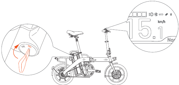 FIIDO - L3 - Penggunaan pertama kali - Langkah 2 - Nyalakan daya Penggunaan pertama kali - Langkah 2 - Nyalakan daya