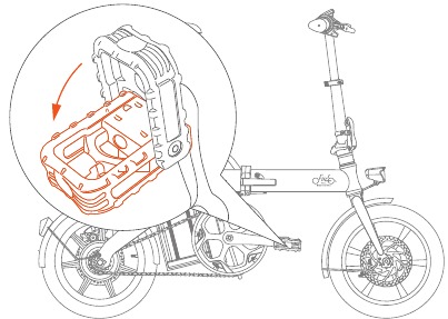 FIIDO - L3 - Membuka lipatan pedal Membuka lipatan pedal