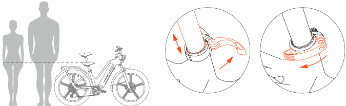 FIIDO - Titan - Penggunaan pertama kali - Langkah 1 - Sesuaikan kursi Penggunaan pertama kali - Langkah 1 - Sesuaikan kursi