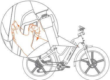 FIIDO - Titan - Cara melepas baterai - Langkah 1 Cara melepas baterai - Langkah 1