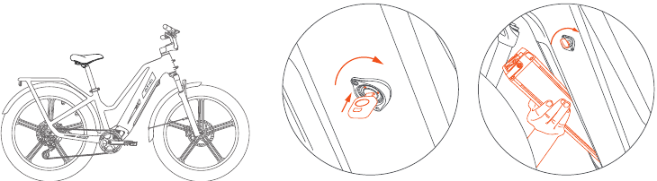 FIIDO - Titan - Cara melepas baterai - Langkah 4 Cara melepas baterai - Langkah 4