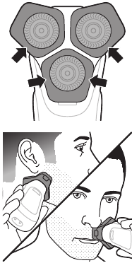 Ilustracija, kako se obriti pod nosom