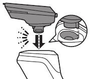 Slika pritrditve nastavka za oblikovanje brade na ročaj brivnika