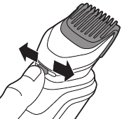 Slika gumba za nastavitev dolžine na nastavku za oblikovanje brade