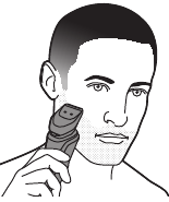 Slika uporabe prirezovalnika brade brez glavnika