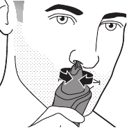 Slika uporabe prirezovalnika v nosu