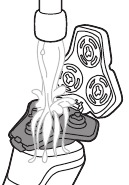 Izpiranje komore za dlake in držala za brivno glavo