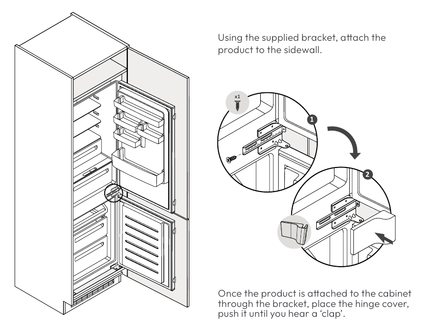 Candy - Fresco - Fixação à lateral do armário Fixação à lateral do armário