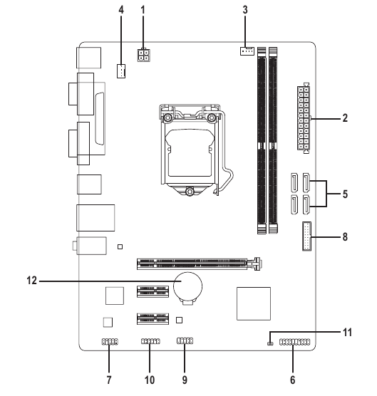 Gigabyte - H310M DS2 - Εσωτερικές Συνδέσεις Εσωτερικές Συνδέσεις