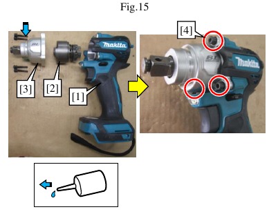 Makita - DTW300 - Ротор, секция корпуса ударного механизма - Сборка - Шаг 4 Ротор, секция корпуса ударного механизма - Сборка - Шаг 4