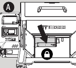 Zaprta zaponka posode za zgorevanje