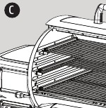 Odstranite dva okvirja rešetke iz središčne rešetke za kuhanje, da sprostite nekaj navpičnega prostora.