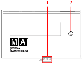 grandMA3 8Port Node DIN-Rail predný panel