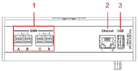 grandMA3 4Port Node DIN-Rail zadný panel