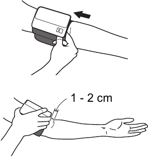 Omron - HEM-7600T - Наложение манжеты на плечо - Шаг 1 Наложение манжеты на плечо - Шаг 1