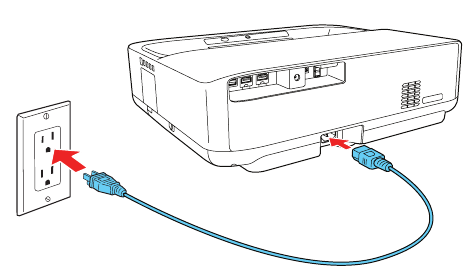 Epson - LS300BATV - Encienda su proyector - Paso 1 Encienda su proyector - Paso 1