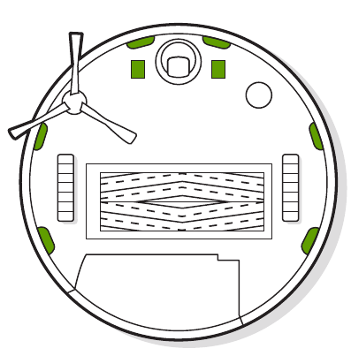 iRobot - Roomba j7+ - Limpieza de los sensores, la ventana de la cámara y los contactos de carga Paso 2 Limpieza de los sensores, la ventana de la cámara y los contactos de carga Paso 2