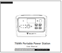 Bluetti - EB70 716Wh - Manual do Usuário Manual do Usuário