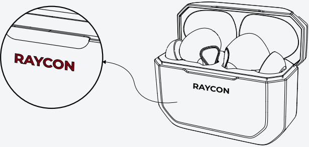 Raycon - The Gaming Earbuds - Indicador de estado de la batería Indicador de estado de la batería