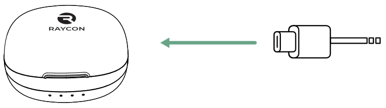 Raycon - The Fitness Earbuds - Зареждане на капсулата Стъпка 1 Зареждане на капсулата Стъпка 1