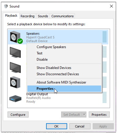 HYPERX - QuadCast S HMIQ1S-XX-RG/G - Mikrofonin valvonnan hallinta PC:ssä, vaihe 1 Mikrofonin valvonnan hallinta PC:ssä, vaihe 1