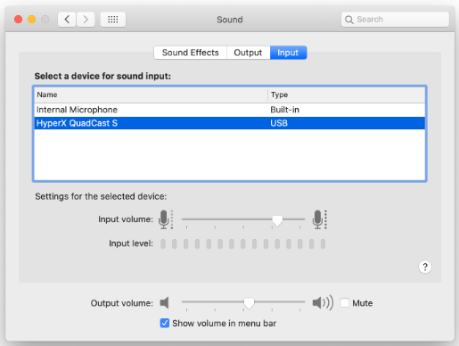 HYPERX - QuadCast S HMIQ1S-XX-RG/G - Käyttö macOS:n kanssa, vaihe 3 Käyttö macOS:n kanssa, vaihe 3