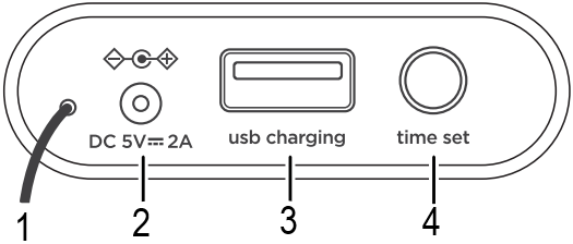 iHome - POWERCLOCK GLOW iBT295 - Bedienelemente Rückseite Bedienelemente Rückseite