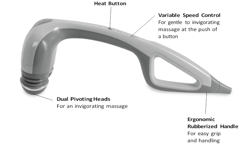 Homedics - HHP-350 - Masażer perkusyjny z funkcją grzania Masażer perkusyjny z funkcją grzania