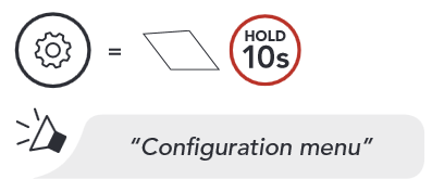 Sena - 50R - Zugriff auf das Headset-Konfigurationsmenü Zugriff auf das Headset-Konfigurationsmenü