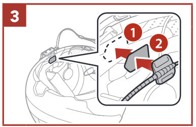 Sena - 50R - Installieren der Lautsprecher und des Mikrofons Schritt 3 Installieren der Lautsprecher und des Mikrofons Schritt 3
