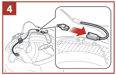 Sena - 50R - Installieren der Lautsprecher und des Mikrofons Schritt 4 Installieren der Lautsprecher und des Mikrofons Schritt 4