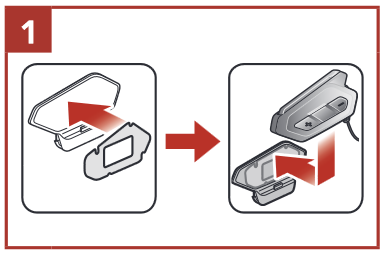 Sena - 50R - Anbringen der Haupteinheit mit der Klemmhalterung Schritt 1 Anbringen der Haupteinheit mit der Klemmhalterung Schritt 1