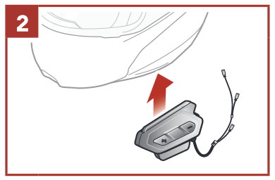 Sena - 50R - Anbringen der Haupteinheit mit der Klemmhalterung Schritt 2 Anbringen der Haupteinheit mit der Klemmhalterung Schritt 2