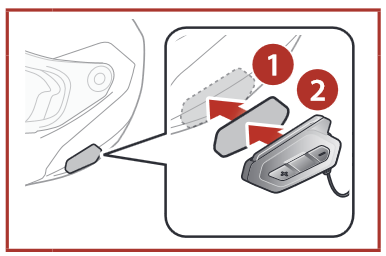 Sena - 50R - Anbringen der Haupteinheit mit Klettverschluss Anbringen der Haupteinheit mit Klettverschluss