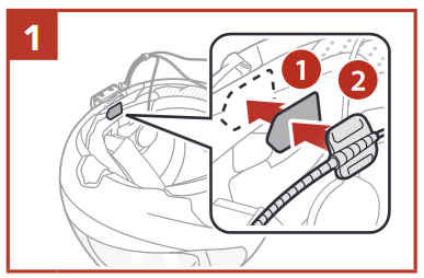Sena - SPIDER ST1 - A vezetékes mikrofonos szár telepítése 1. lépés A vezetékes mikrofonos szár telepítése 1. lépés