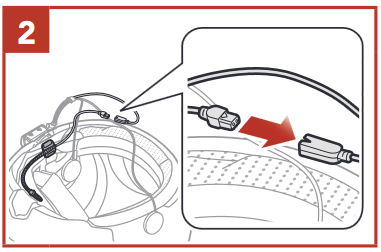 Sena - SPIDER ST1 - A vezetékes mikrofonos szár telepítése 2. lépés A vezetékes mikrofonos szár telepítése 2. lépés