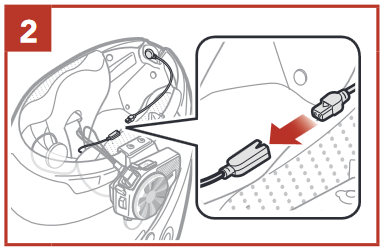 Sena - SPIDER ST1 - A vezetékes mikrofon telepítése 2. lépés A vezetékes mikrofon telepítése 2. lépés