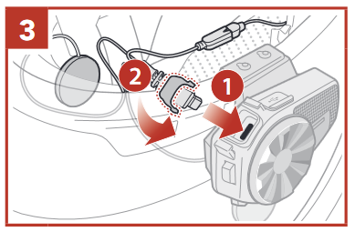 Sena - SPIDER ST1 - A vezetékes mikrofon telepítése 3. lépés A vezetékes mikrofon telepítése 3. lépés