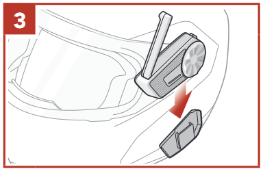 Sena - SPIDER ST1 - A ragasztott felületi szerelőlap használata 3. lépés A ragasztott felületi szerelőlap használata 3. lépés