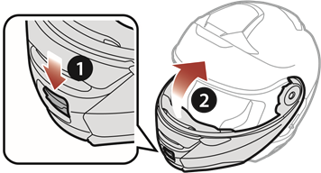 Sena - SRL-Mesh - Pasul 1 de instalare a căștii rabatabile Pasul 1 de instalare a căștii rabatabile