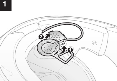 Sena - 10U for Shoei J-Cruise - Langkah 1 Pemasangan Langkah 1 Pemasangan
